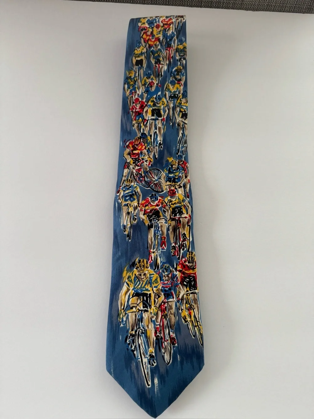 Land’s End 100% Silk Neck Tie-Multicolor Cycling